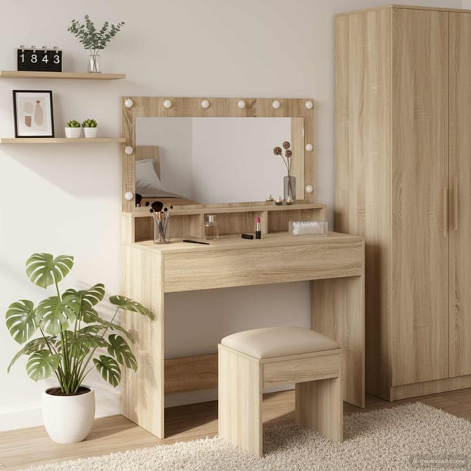 vidaXL - Kaptafel - Sonoma - Eik - 100 - x - 41 - x - 135 - cm - Bewerkt - hout