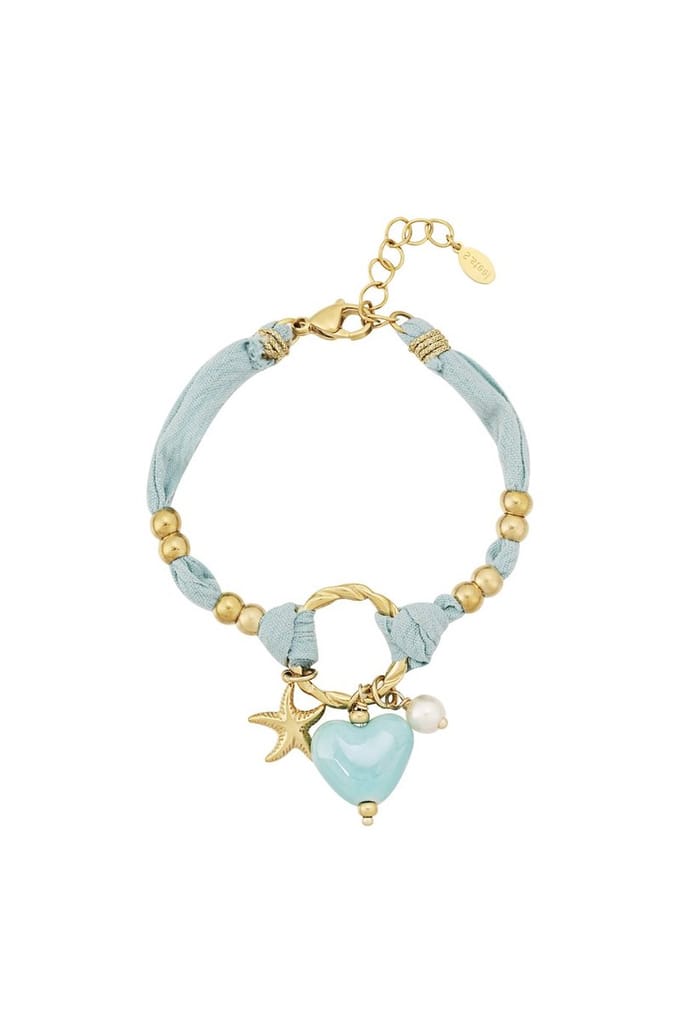 Bijoutheek Armband (Sieraad) Stof Hart Blauw