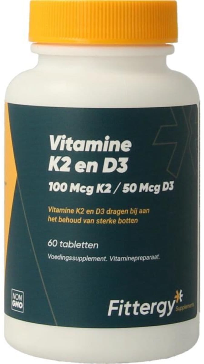 Fittergy K2 (100mcg) en D3 (50mcg) 60 Tabletten