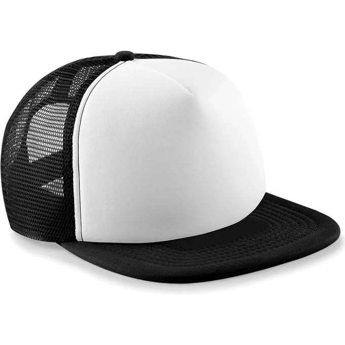 Beechfield Junior Vintage Snapback Trucker Black/White