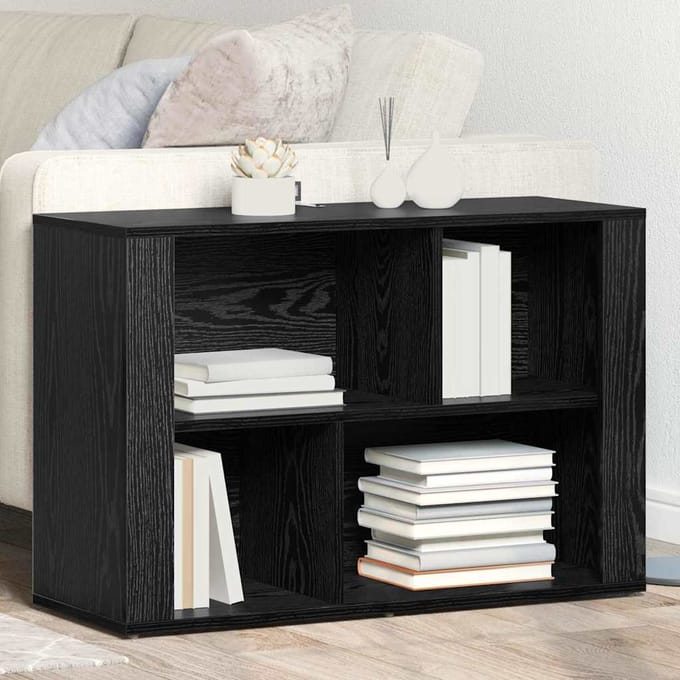 vidaXL Dressoir Zwart Eiken 80 x 30 x 53 cm Bewerkt hout