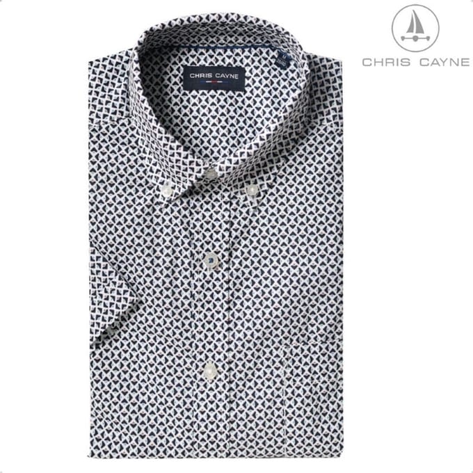 Blouse 1018 blauw print KM Chris Cayne - maat M