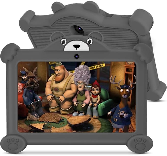 VELTRR® Kindertablet Vanaf 3 Jaar - Tablet Kinderen - Kinderspeelgoed - Grijs