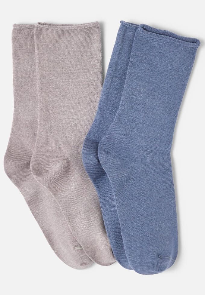 Damart - Set van 2 paar sokken van zijde en Thermolactyl - Dames - Grijs - 39/41