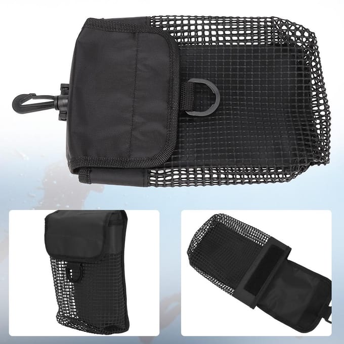 Sac d'équipement de plongée portable d'extérieur léger en maille avec boucle(noir) black