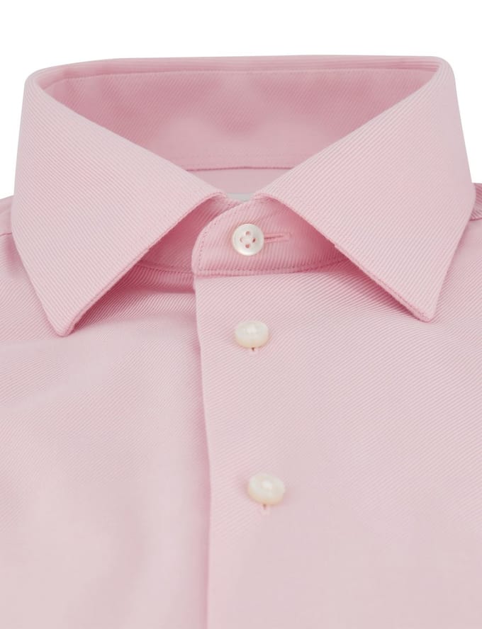 Overhemd Eterna normale fit roze strijkvrij
