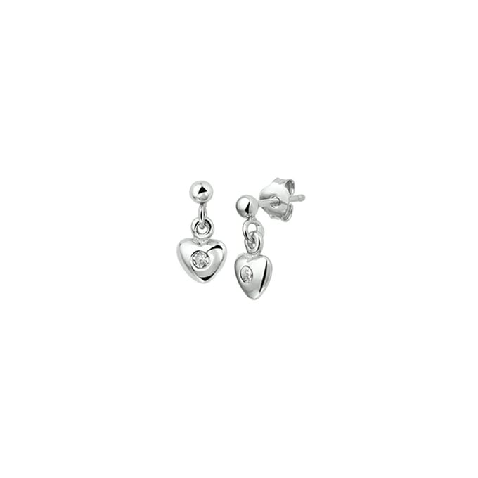 Montebello Oorbellen Petra - 925 Zilver Gerhodineerd - Hart - 13x6.5mm
