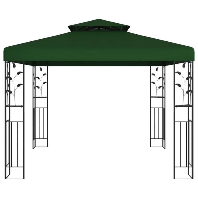 vidaXL - Prieel - 3 - x - 3 - x - 2,68 - m - Groen - Polyester - en - Staal