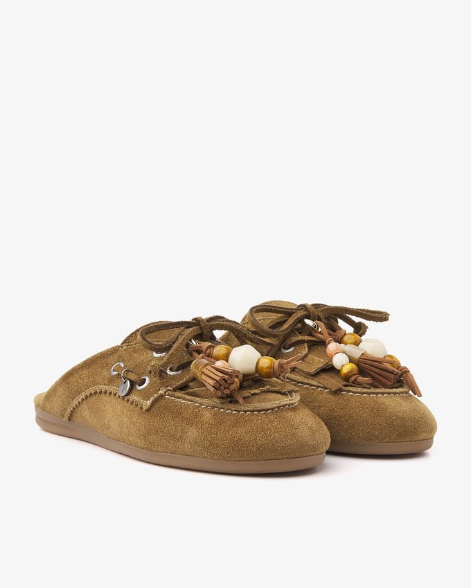 VIA VAI June Rhea Muiltjes Dames - Suède - Beige - Maat 41