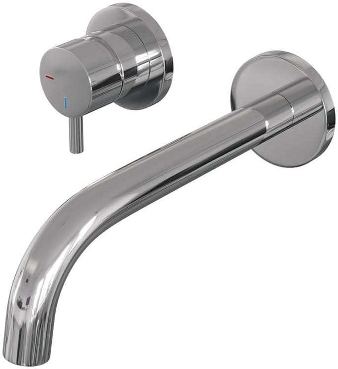 Brauer Chrome Edition Inbouw Wastafelmengkraan met Gebogen Uitloop en Rozetten Model B2 Chroom