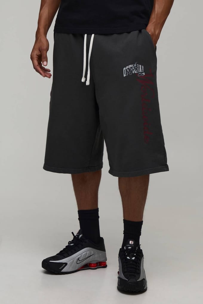 Varsity Ruwe Zoom Gewassen Jersey Bermuda Jort | Charcoal | Size Medium