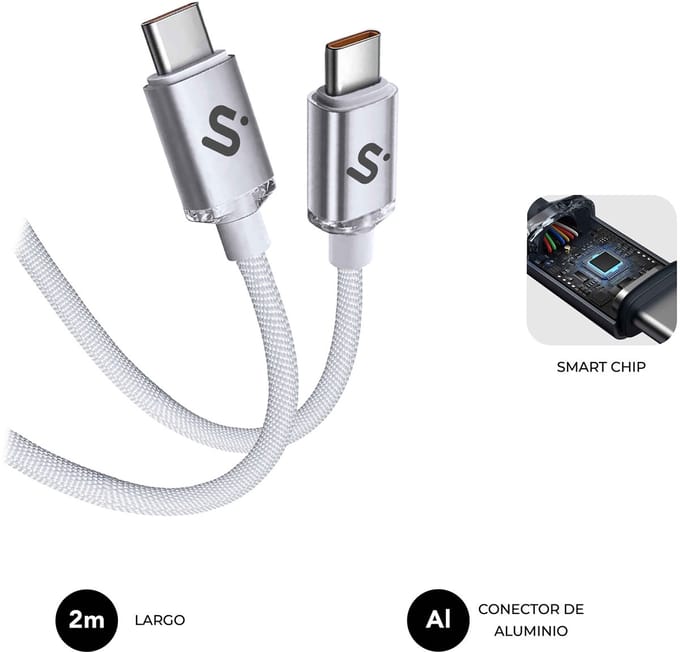 SUBBLIM SUBCAB-C06011 USB-kabel USB 2.0 2 m USB C Wit
