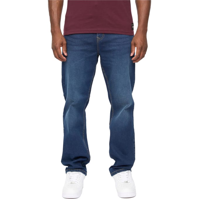 Crosshatch Heren Detendu Relaxed Fit Jeans (Donkere wasbeurt)