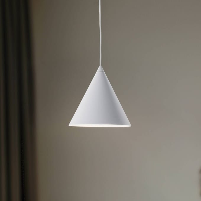 TK Lighting Cono hanglamp, wit, Ø 19 cm, staal, 1-lamp