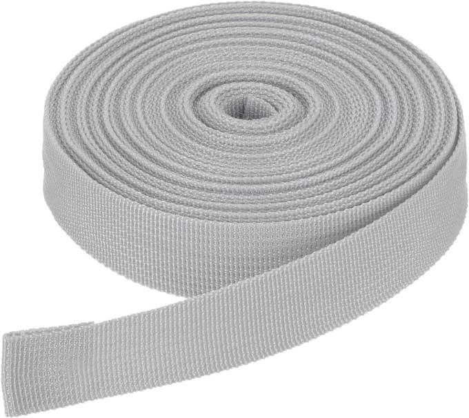 Stevig Nylon Band per Meter voor Tassen, Hobby en Reparatie - Lichtgrijs