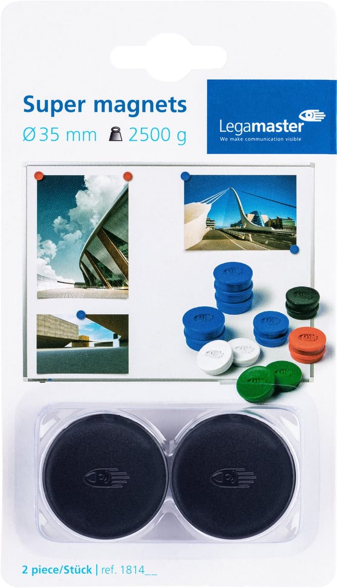 Whiteboardmagneten 35mm Zw Rond Lega Extra