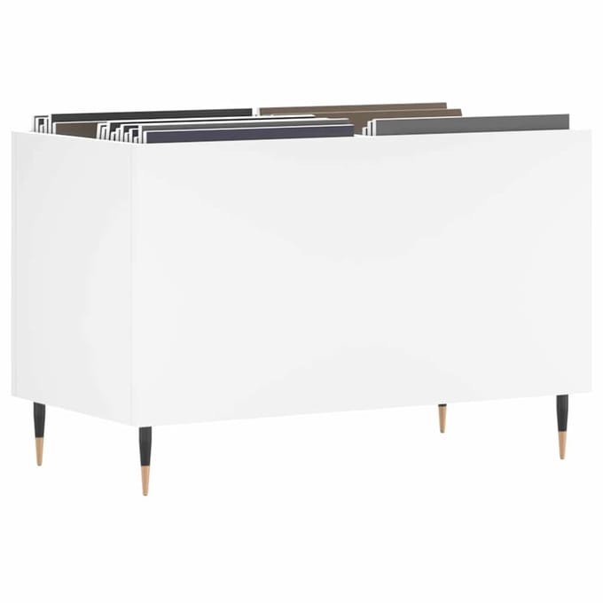 vidaXL - Platenkast - 74,5x38x48 - cm - bewerkt - hout - wit