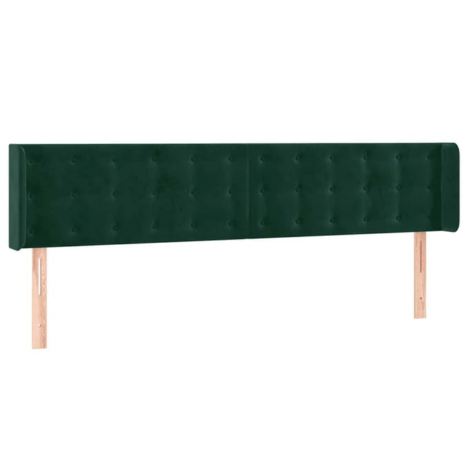 vidaXL - Hoofdbord - LED - 203x16x78/88 - cm - fluweel - donkergroen