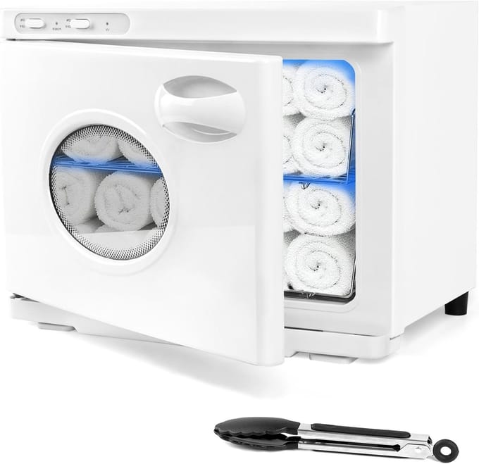 Professionele Handdoekwarmer voor Spa en Massage, Extra Groot 23L, Ideaal voor Beauticians en Kappers, Wit