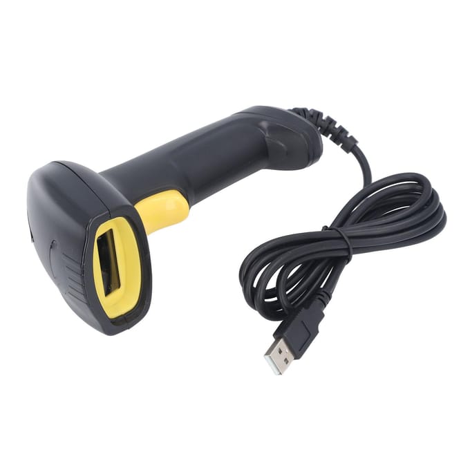 USB Bekabelde Barcodescanner 1D Barcode Scanpistool Handheld Barcodelezer voor Winkel Supermarkt black