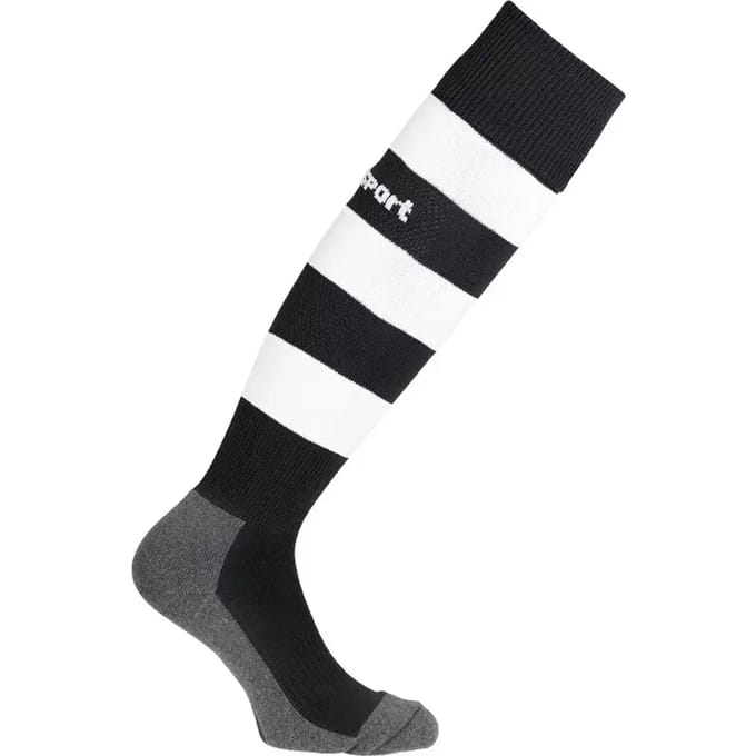 Uhlsport Team Pro Essential Stripe Voetbalkousen - Zwart / Wit | Maat: 33-36