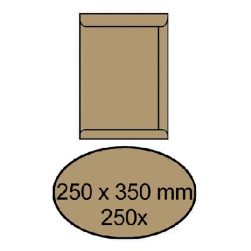 Envelop akte IEZZY 250x350mm zelfklevend 90gr bruin 250 stuks