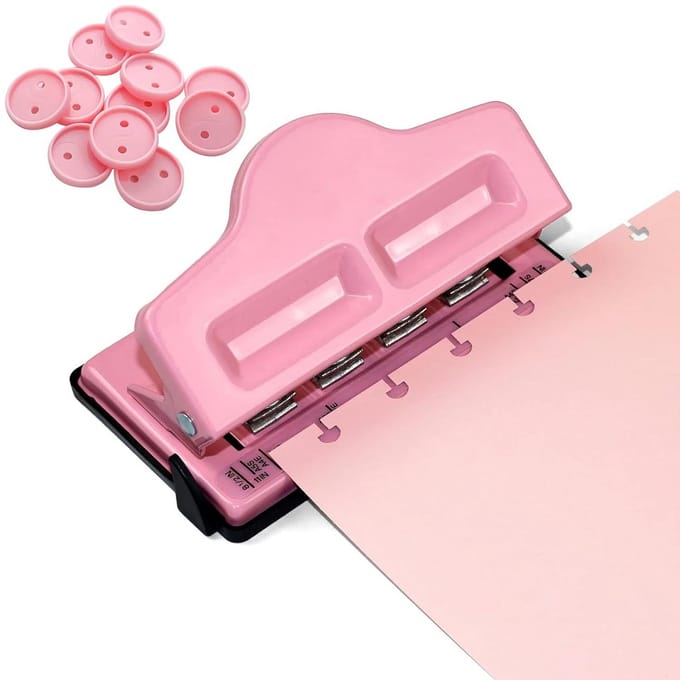 Verstelbare perforator met 4 gaten voor A7-A4 papier - Ideaal voor planners en knutselen