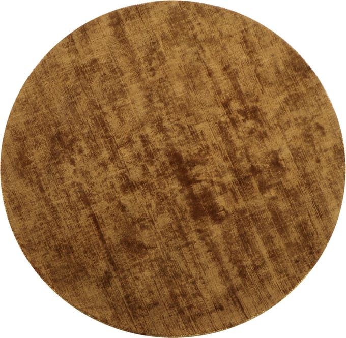J-Line tapijt Rond Handgemaakt - viscose - bruin