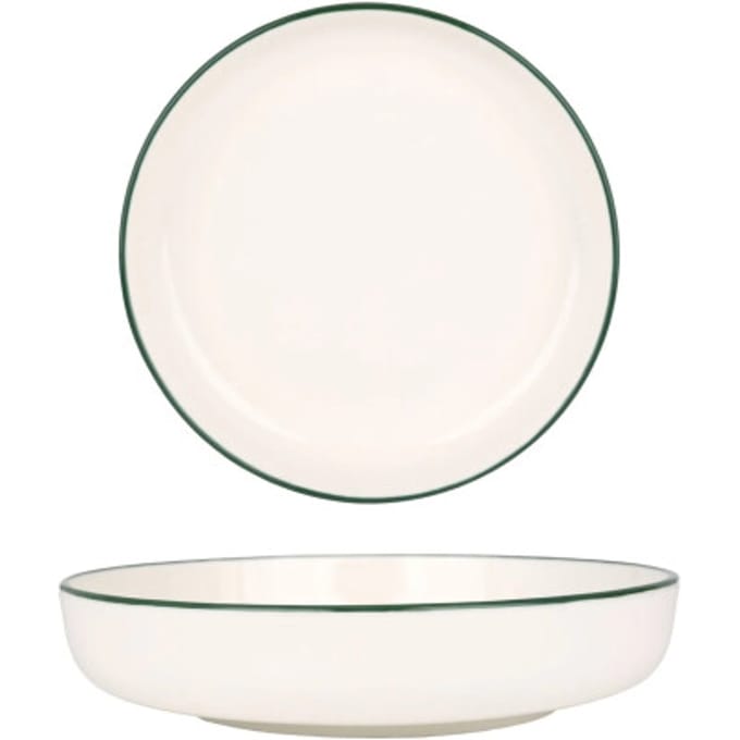 Rinart Kommetje - Green Edge - Porselein - 19 cm - set van 6