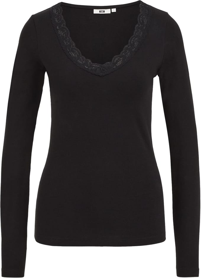 WE Fashion Dames jersey T-shirt met kant