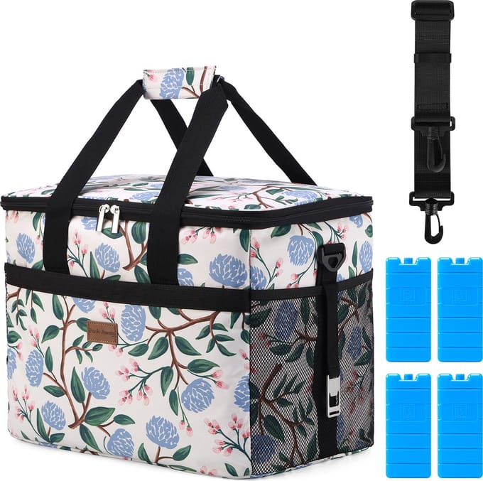 Packaway 4 Laags Geïsoleerde Koeltas - Lunchtas 30 liter - White Flower