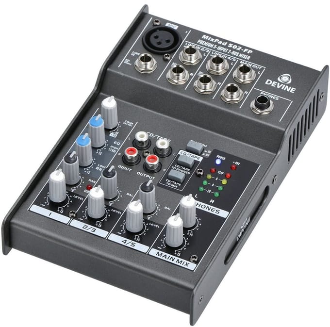 Professionele 5-kanaals mixer - Devine MixPad 502 - Multikleur