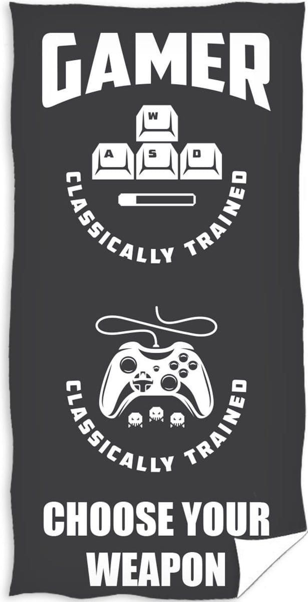 Gaming Strandlaken Weapon - 70 x 140 cm - Zwart