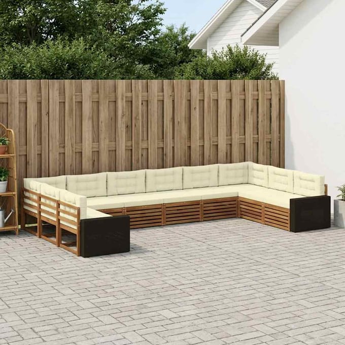 vidaXL - Sofa-Sets - 10 - st - Massief - Acacia - Hout