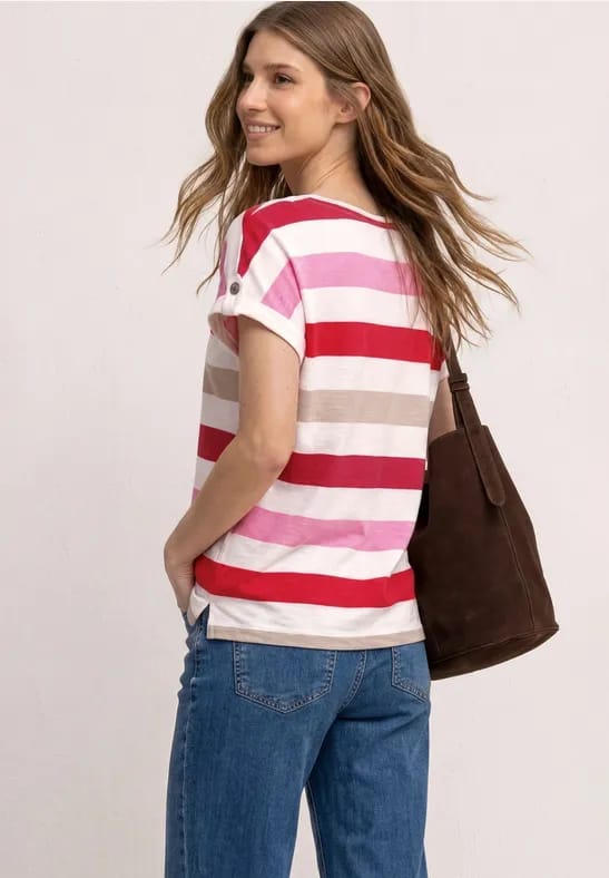 Shirt met ronde hals en knoopdetails
