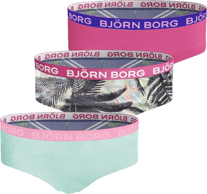 Björn Borg - Meisjes - Palm Leaf Hipster 3-Pack - Groen/Multicolour/Roze - Maat 170