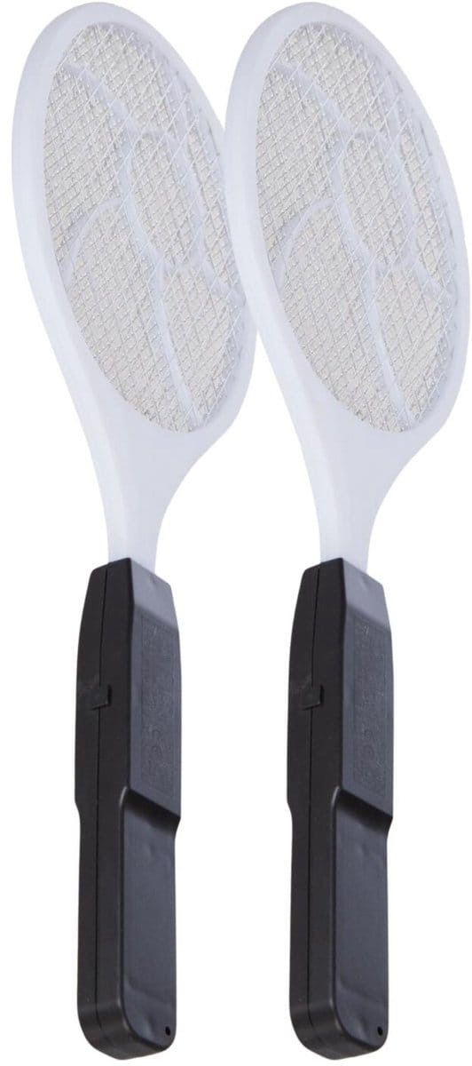 Atmosphera Elektrische vliegenmepper - 2x - wit - op batterijen - L44 cm