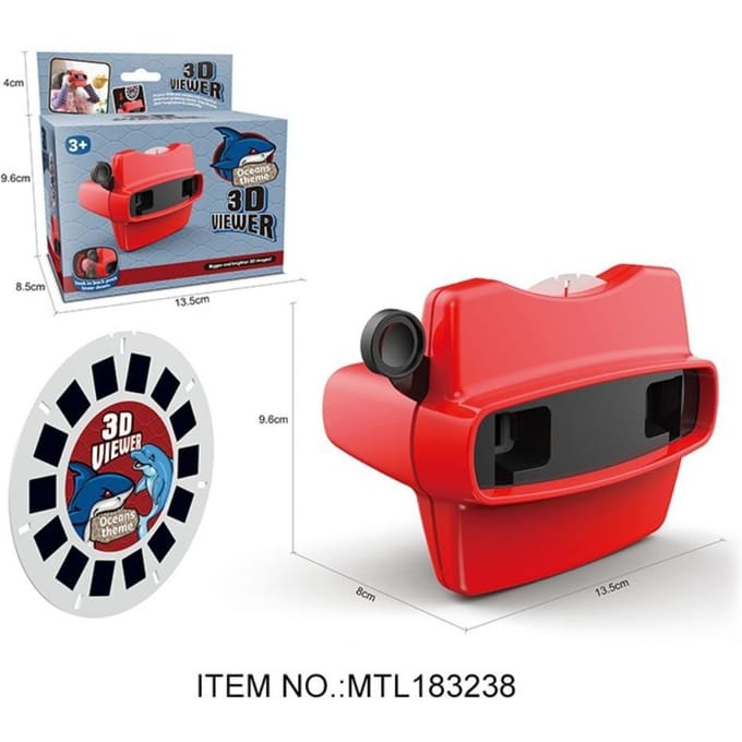 Nieuwe 3D View-Master 3D Educatieve Kijkmachine Eenhoorn Mini Theater Lichtgevend Speelgoed Kindercadeau rood