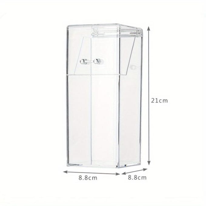 1 boîte de rangement pour pinceaux de maquillage, simple et transparente, multifonctionnelle, durable et pratique white