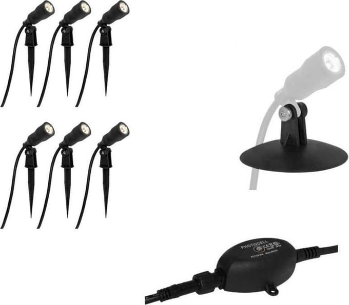 6x LED grond spot - 12V - 6x1 watt - complete set