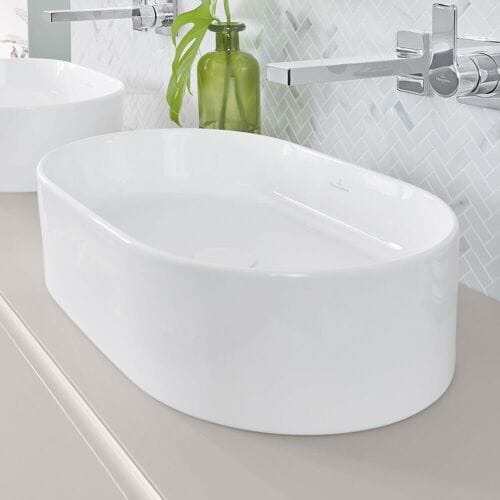 Villeroy & Boch Collaro countertop washbasin 56 cm oval without overflow, without tap hole 4A195601
