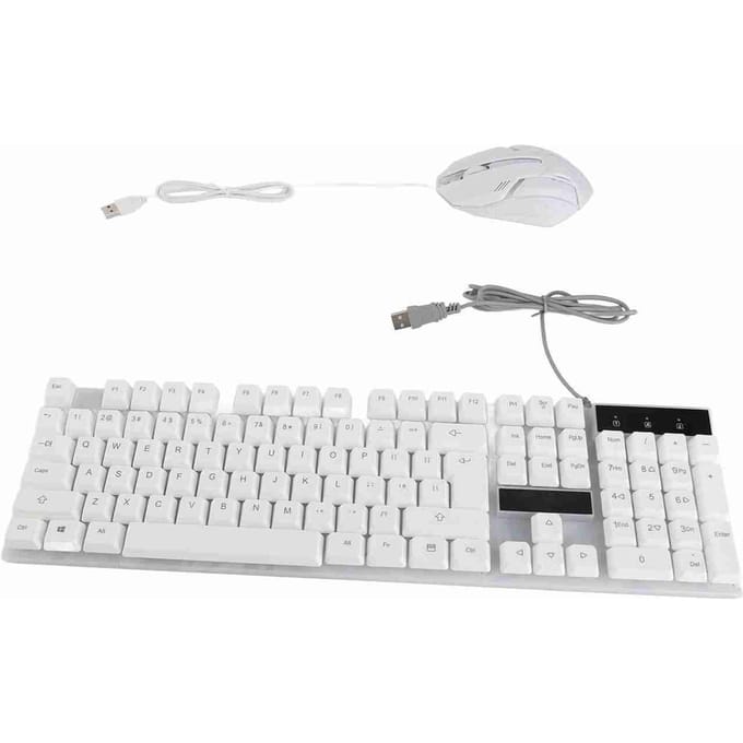 Toetsenbord en Muis Combo 104 Toetsen RGB Achtergrondverlichting USB Bedrade Verbinding Toetsenbord Muis Set voor Thuis
