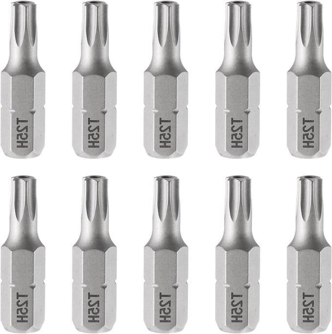 Torx Schroevendraaierbits - T25H Bits - Schroeven Indraaien - Magnetische Sterkop - 25mm Lengte 1/4 Inch