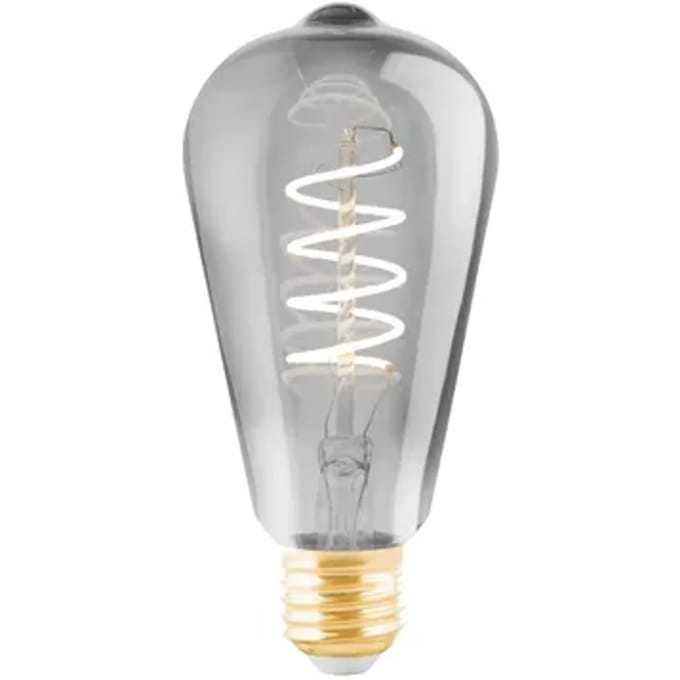 Eglo Ledfilamentlamp Edison Spiral - Smoke - D6,4cm - Dimbaar - Warm Wit - E27 - 4w