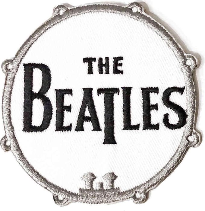 The Beatles - Drum Logo Patch - Wit