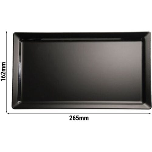 GGM Gastro (6 Stück) GN-Tablett 1/4 - PURE - Melamin - Höhe: 30mm - Schwarz