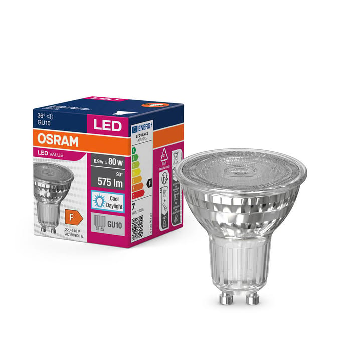 OSRAM LED lamp Reflector GU10 6,9W 36° 865 helder