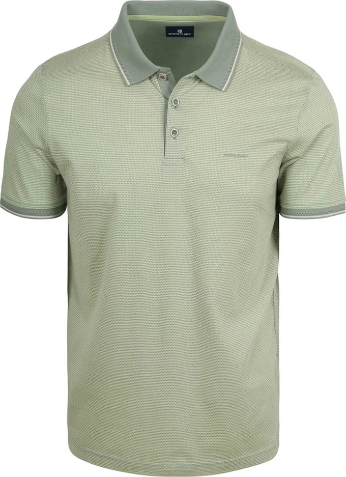 State of Art Polo Effectknit Groen - Maat M - Heren