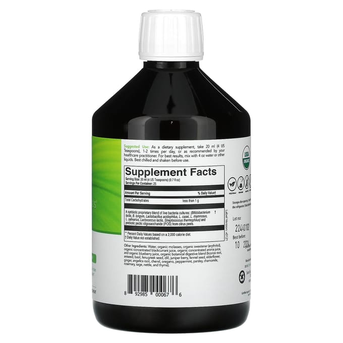 Econugenics, EcoProbiotic, Élixir prébiotique et probiotique biologique, saveur naturelle de baies, 17 fl oz (500ml)