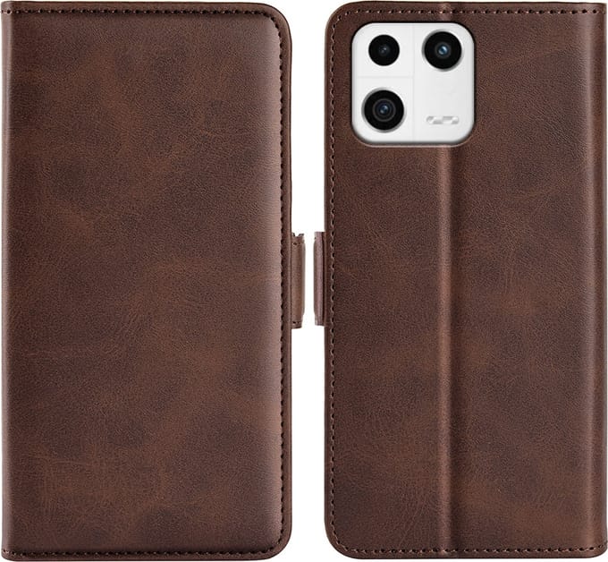 MobyDefend Hoesje - Geschikt voor Xiaomi 13 - Luxe Wallet Book Case (Sluiting Zijkant) - Bruin